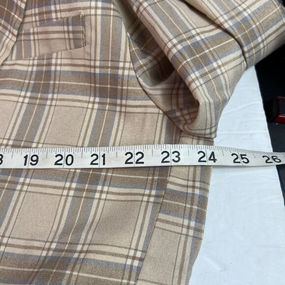 Reclaimed Vintage Two-Tone Beige & Black Plaid Blazer Jacket Unisex Size 42 - Picture 7 of 10